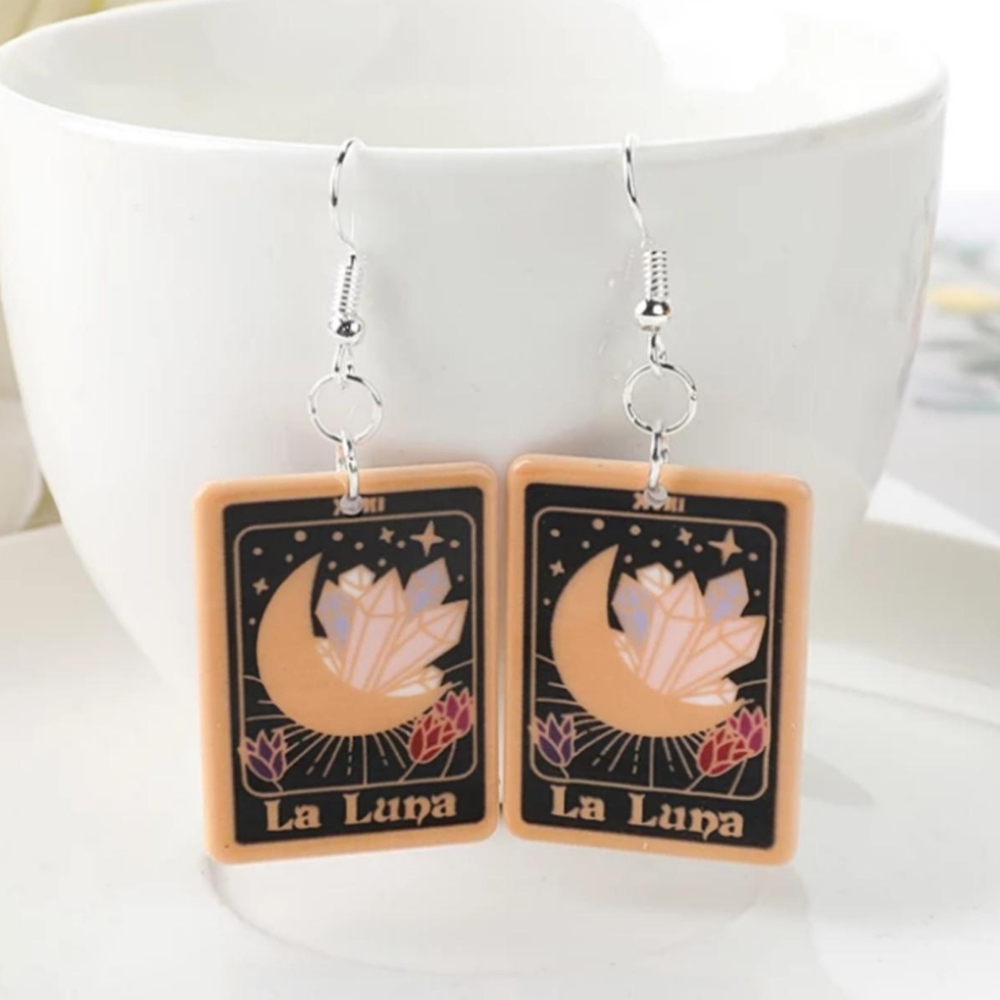 La Luna (The Moon) Tarot Card Earrings